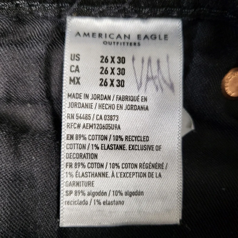 American Eagle Jeans Mens 26x30 Black Good Airflex+ Athletic Fit 0530-6530